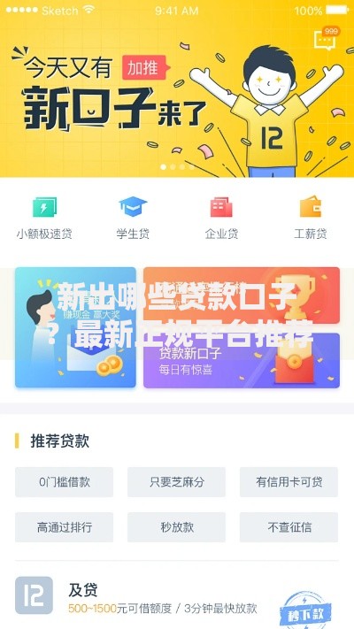 新出哪些贷款口子？最新正规平台推荐与申请指南