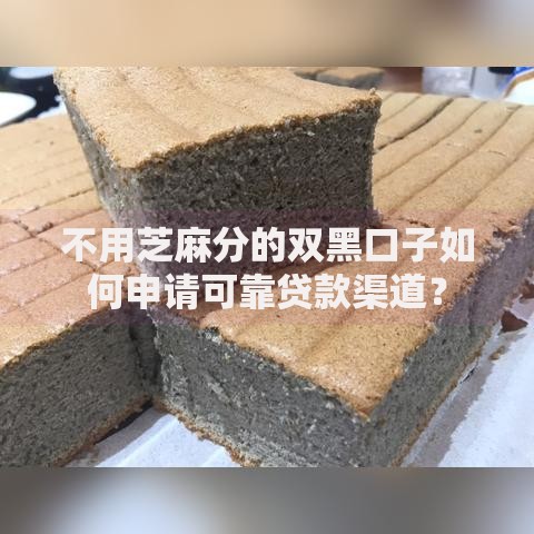 不用芝麻分的双黑口子如何申请可靠贷款渠道？