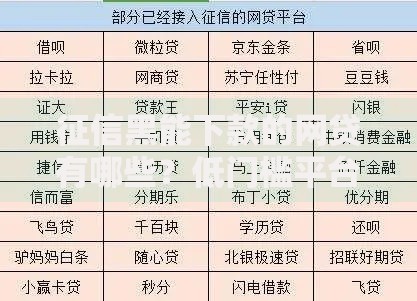 征信黑能下款的网贷有哪些？低门槛平台解析
