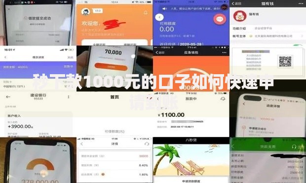 秒下款1000元的口子如何快速申请到账