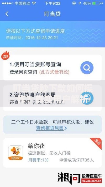 叮当贷秒下款如何操作？真实用户解析流程与注意事项