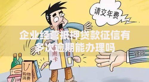 企业经营抵押贷款征信有多次逾期能办理吗 企业经营抵押贷款征信有多次逾期能办理吗