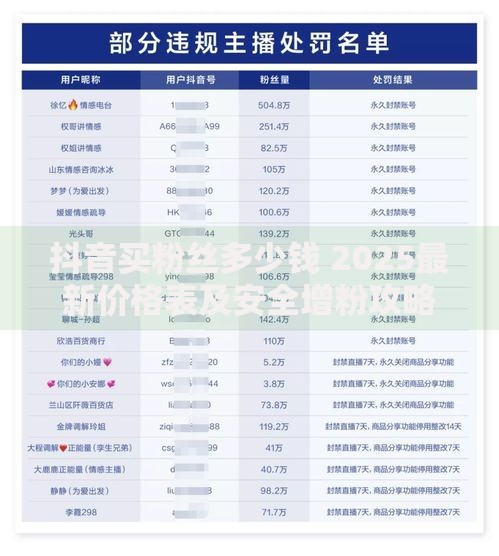 抖音买粉丝多少钱 2025最新价格表及安全增粉攻略