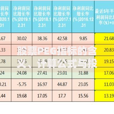股票PEG指标的含义、计算公式与投资应用
