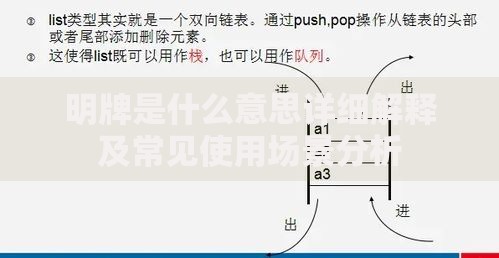 明牌是什么意思详细解释及常见使用场景分析