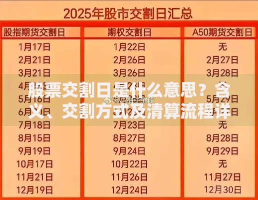 股票交割日是什么意思？含义、交割方式及清算流程详解