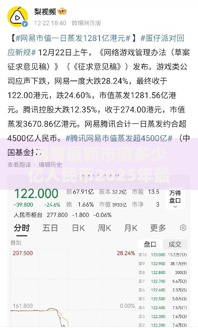 网易最新市值多少亿人民币2025年最新数据