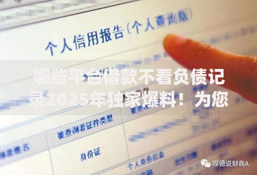 哪些平台借款不看负债记录2025年独家爆料！为您归纳五个秒下款app可靠不