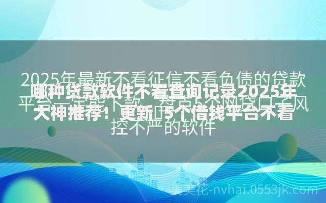 哪种贷款软件不看查询记录2025年大神推荐！更新​5个借钱平台不看查询记录口子