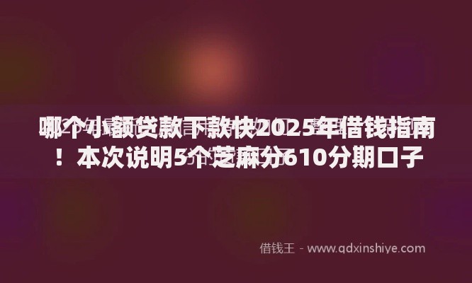 哪个小额贷款下款快2025年借钱指南！本次说明5个芝麻分610分期口子