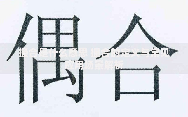撮合是什么意思 撮合的定义与常见应用场景解析