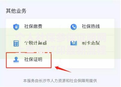 个人社保参保证明网上查询打印最新流程2025年