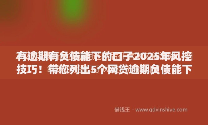 有逾期有负债能下的口子2025年风控技巧！带您列出5个网贷逾期负债能下的平台