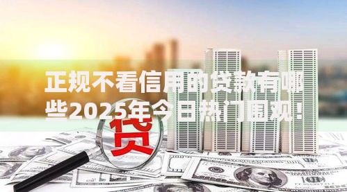 正规不看信用的贷款有哪些2025年今日热门围观！带您概括这5个黑户借钱高炮