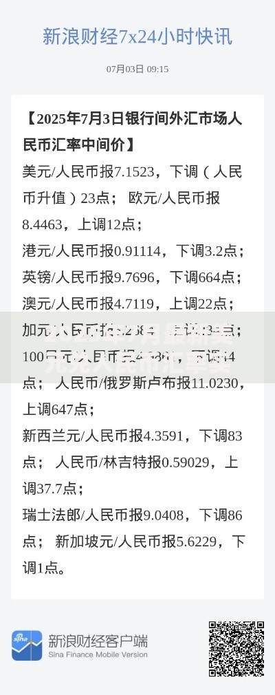 2025年7月最新美元兑人民币汇率实时查询及走势分析