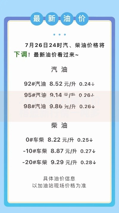2025年7月柴油价格最新行情一吨多少钱