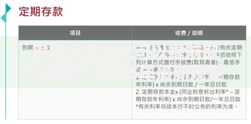 银行定期存款可以提前取出来吗？2025年最新规定与操作指南