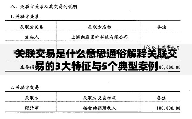关联交易是什么意思通俗解释关联交易的3大特征与5个典型案例