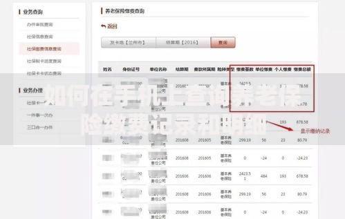如何在手机上查询养老保险缴费记录和明细