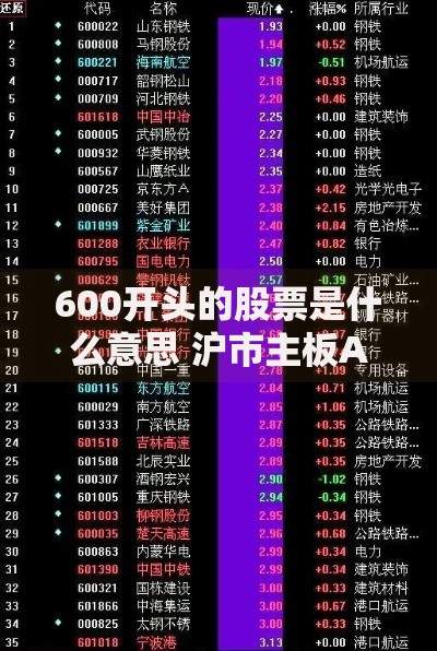 600开头的股票是什么意思 沪市主板A股大盘股详细解析