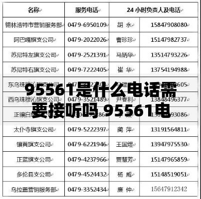 95561是什么电话需要接听吗 95561电话的真实用途揭秘