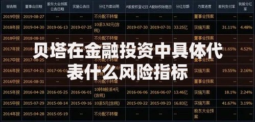 贝塔在金融投资中具体代表什么风险指标