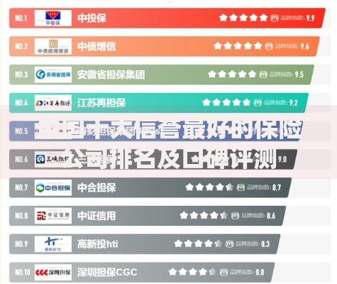 中国十大信誉最好的保险公司排名及口碑评测