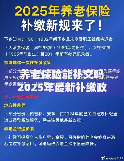 养老保险能补交吗2025年最新补缴政策全解析