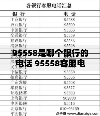 95558是哪个银行的电话 95558客服电话能办理什么业务