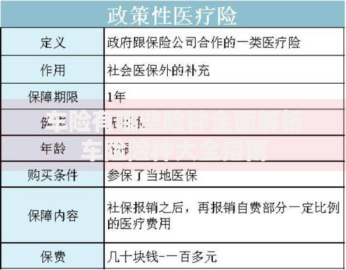 车险有哪些险种全面解析车险险种大全指南