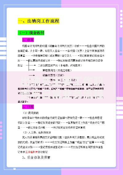 出纳员主要工作职责与日常业务流程详解