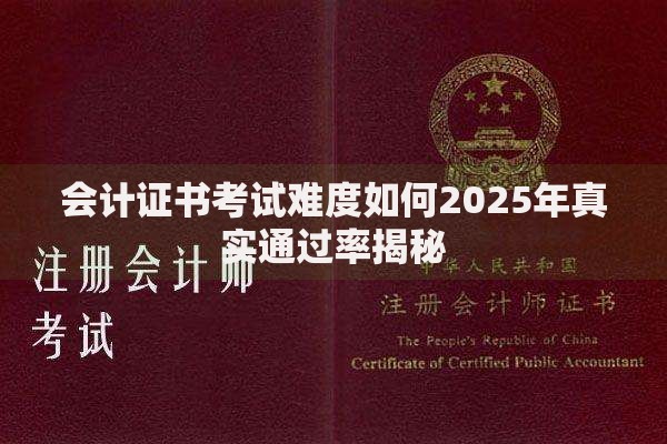 会计证书考试难度如何2025年真实通过率揭秘