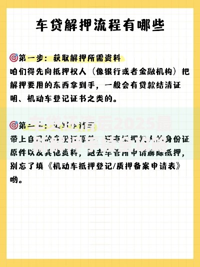 车贷还清后2025最新解押手续全攻略五大必办事项详解