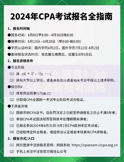 CPA怎么报名？2025年最新报考流程全解析
