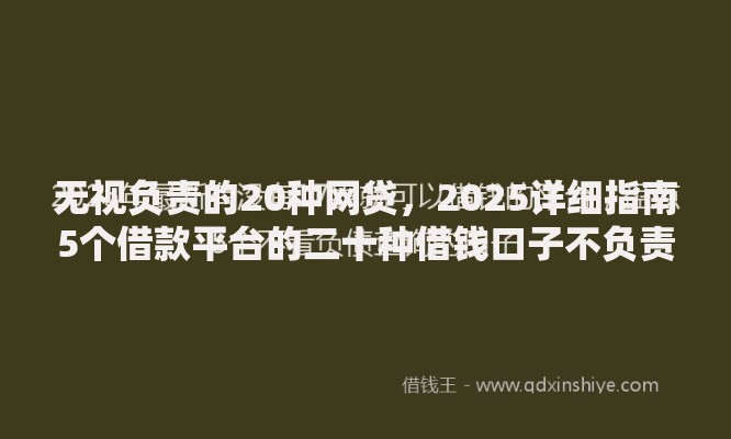 无视负责的20种网贷，2025详细指南5个借款平台的二十种借钱口子不负责