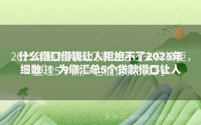 什么借口借钱让人拒绝不了2025年细数​！为您汇总5个贷款借口让人无法拒绝网贷口子