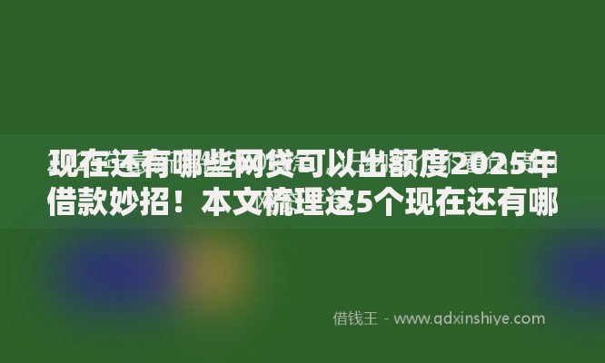 现在还有哪些网贷可以出额度2025年借款妙招！本文梳理这5个现在还有哪些贷款平台可以借钱