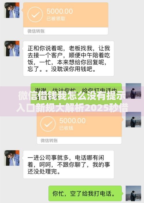 微信借钱我怎么没有提示入口新规大解析2025秒借必看技巧