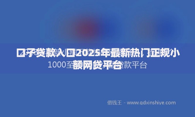 口子贷款入口2025年最新热门正规小额网贷平台