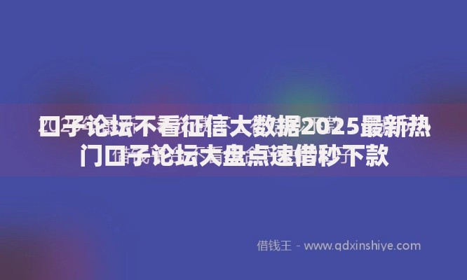 口子论坛不看征信大数据2025最新热门口子论坛大盘点速借秒下款