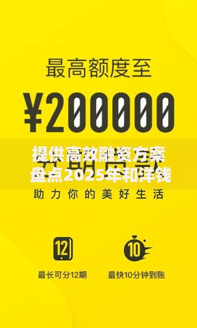 提供高效融资方案 盘点2025年和洋钱罐一样的贷款最新平台推荐