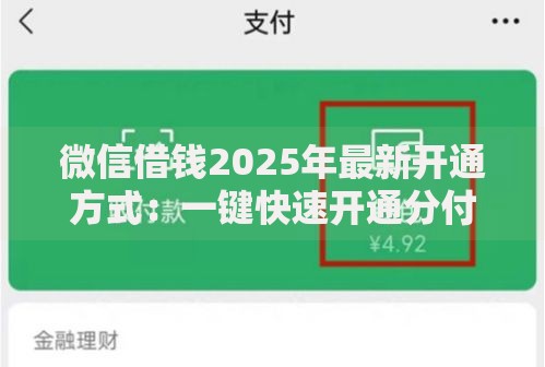 微信借钱2025年最新开通方式:一键快速开通分付等10种借款方法 微信借钱2025年最新开通方式:一键快速开通分付等10种借款方法