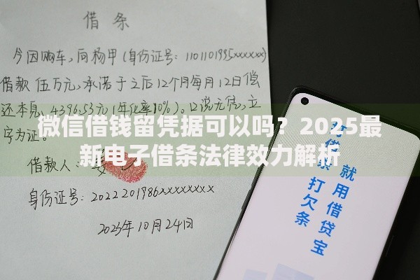 微信借钱留凭据可以吗？2025最新电子借条法律效力解析