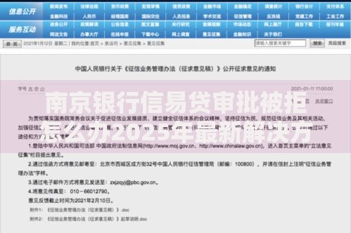 南京银行信易贷审批被拒怎么办2025年最新解决方案与原因分析 南京银行信易贷审批被拒怎么办2025年最新解决方案与原因分析