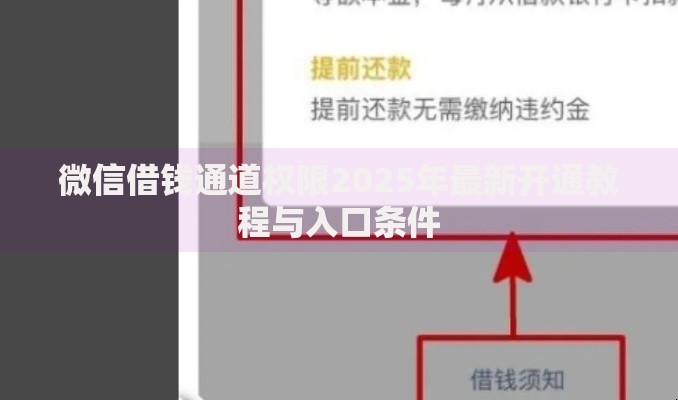微信借钱通道权限2025年最新开通教程与入口条件