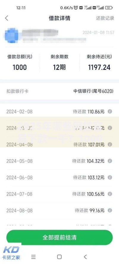2025年哪些网贷容易下款一千？1000元秒下款的口子推荐！