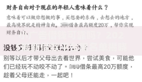 小广告借钱可靠吗？2025最新借款平台黑名单揭晓