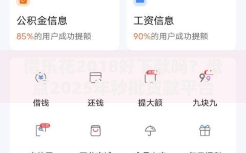 借乐花2018好下款吗？盘点2025年秒批贷款平台的征信要求