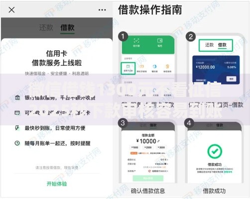 微信借钱1300元不看征信2025秒下款审核容易到账快