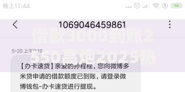 借款3000到账2550高炮2025热门最新推荐
